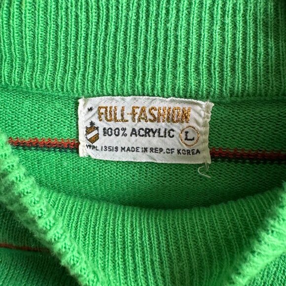 Vintage Green Striped Sweater - Picture 2 of 2